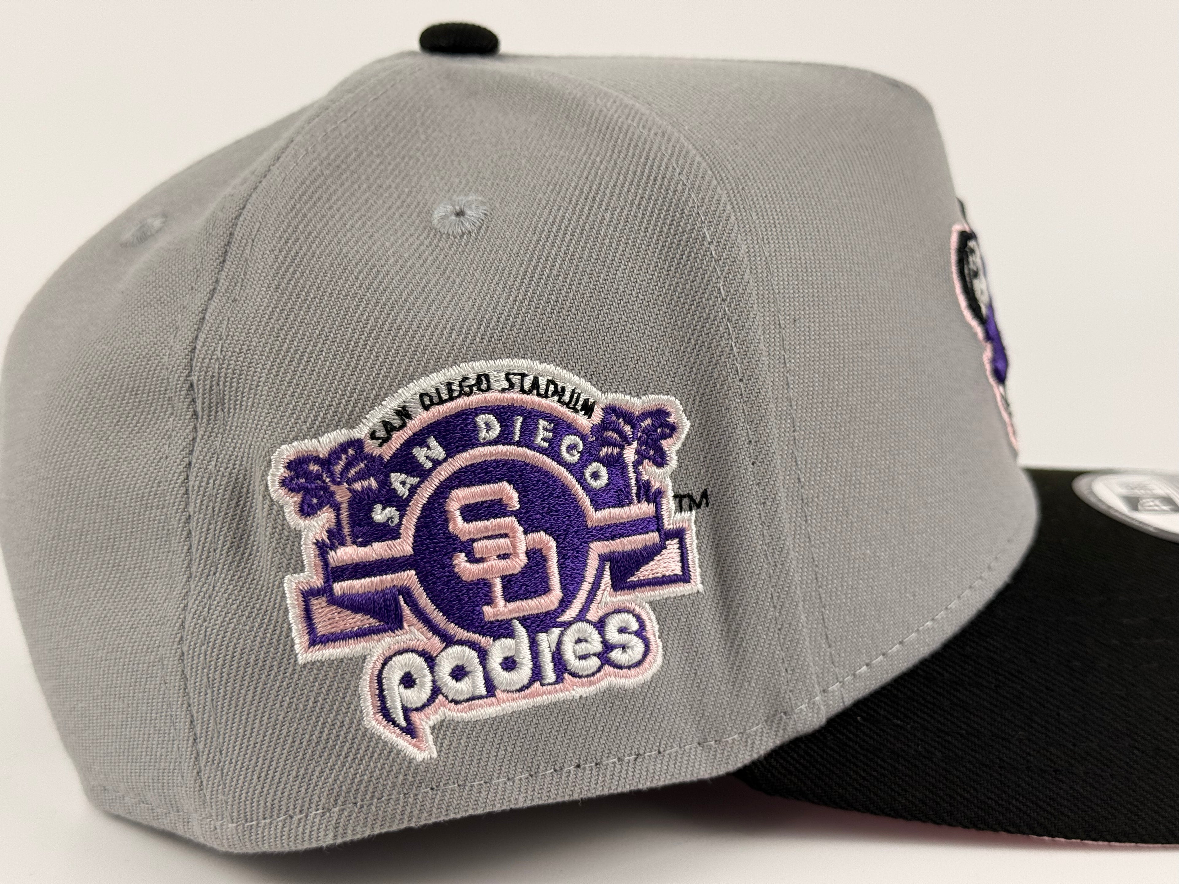 San Diego Padres Swinging Friar New Era A-Frame Adjustable Cap Gray Crown/Black Visor