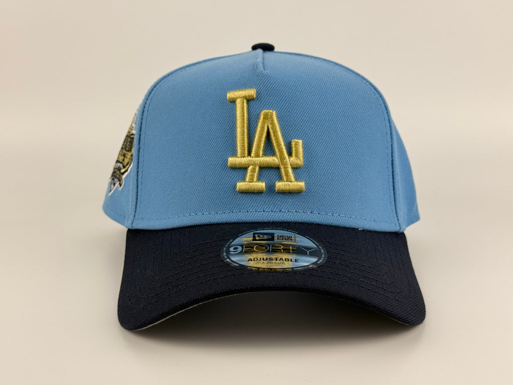 Los Angeles Dodgers New Era A-Frame Adjustable Cap Sky Blue Crown/Navy Blue Visor Dodgers Stadium Side Patch