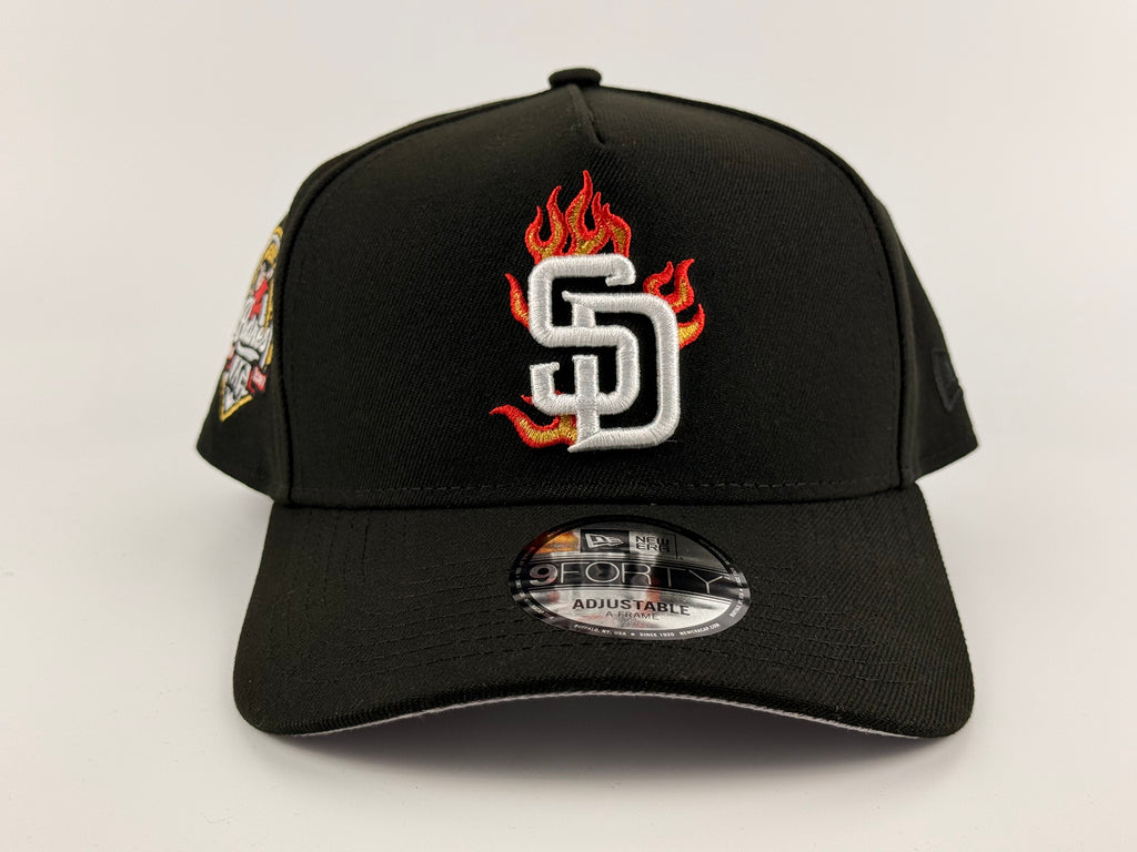 San Diego Padres New Era 940 A-Frame Ajustable Black 40th Anniversary Side Patch