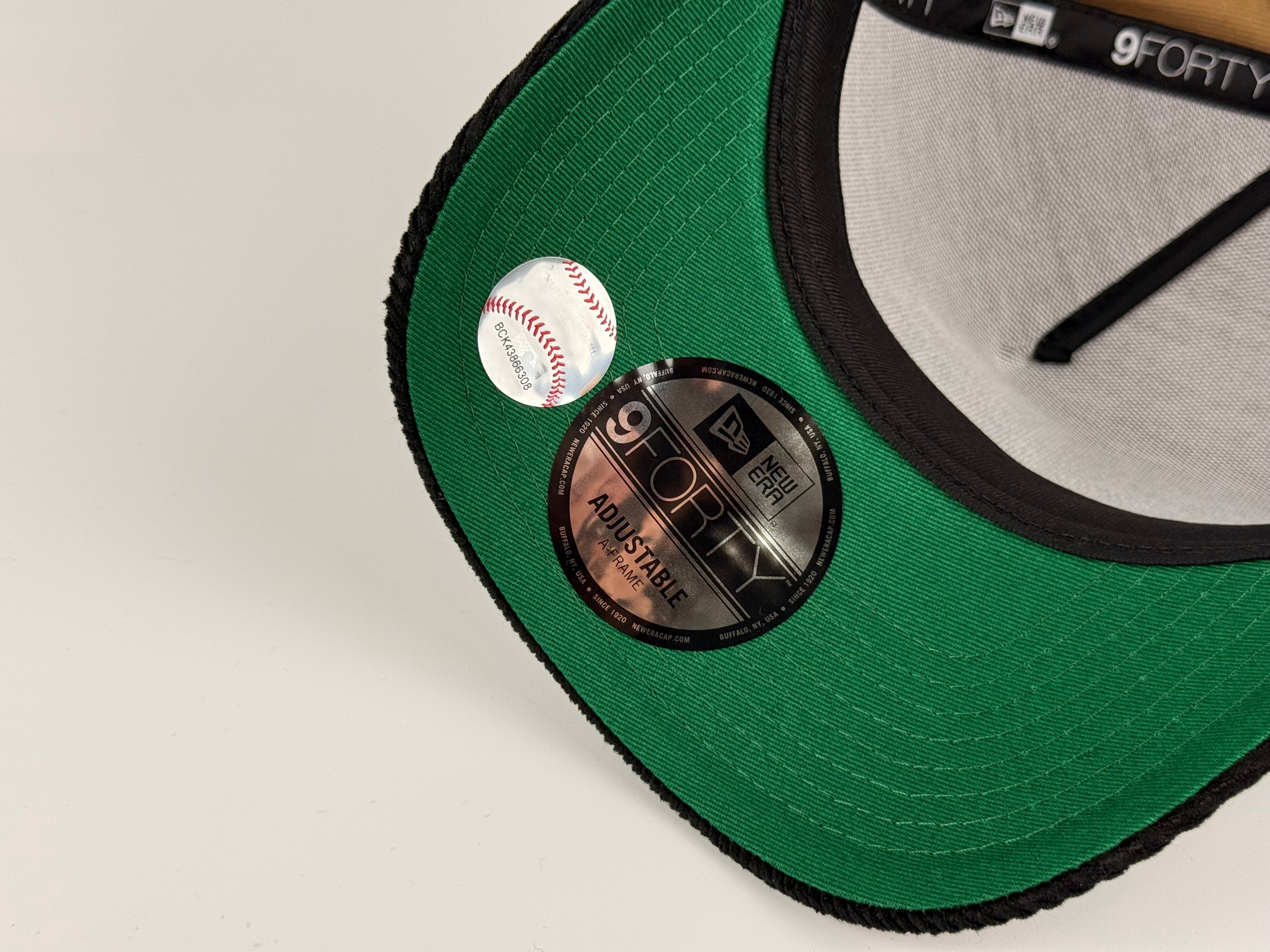 San Diego Padres New Era 940 A-Frame Adjustable Khaki Crown/Black Corduroy Visor 1998 WS Side Patch