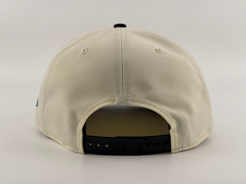 Chicago Bulls New Era 950 A-Frame Snapback Cap Cream Crown/Black Visor 6x Champs Side Patch