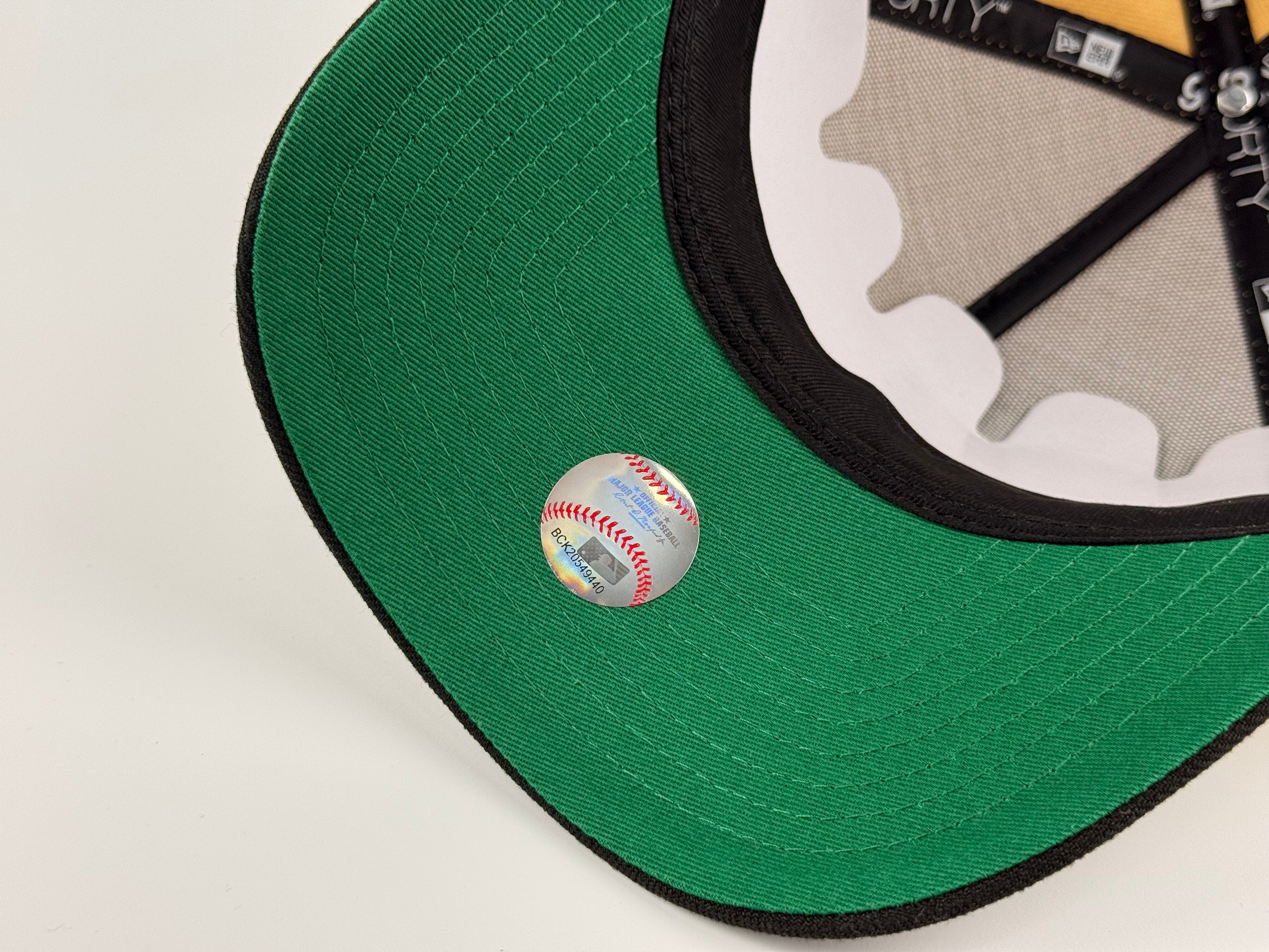 San Diego Padres New Era 940 A-Frame Adjustable Gold Crown/Black Visor 50th Anniversary Side Patch