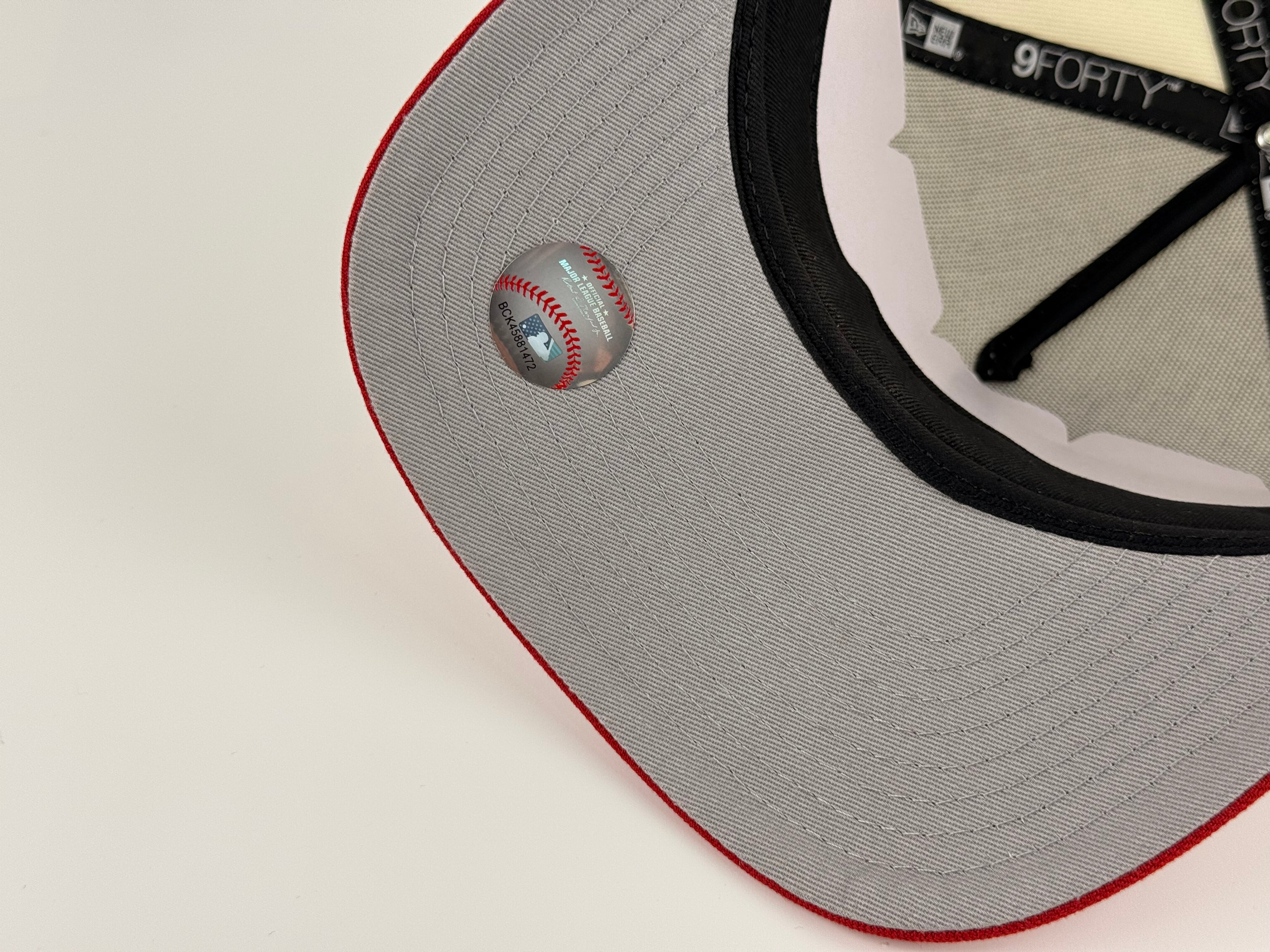 Tampa Bay Rays New Era 940 A-Frame Adjustable Cap Cream Crown/Red Visor