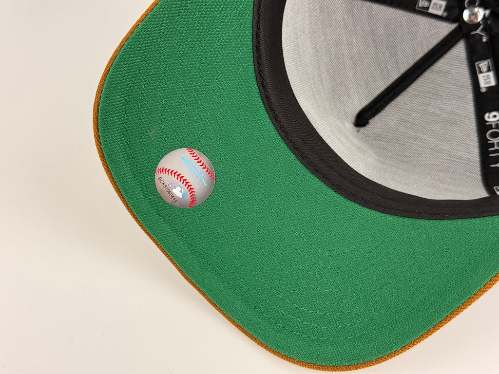 San Diego Padres New Era 940 A-Frame Adjustable Cap Black Crown/Brown Visor