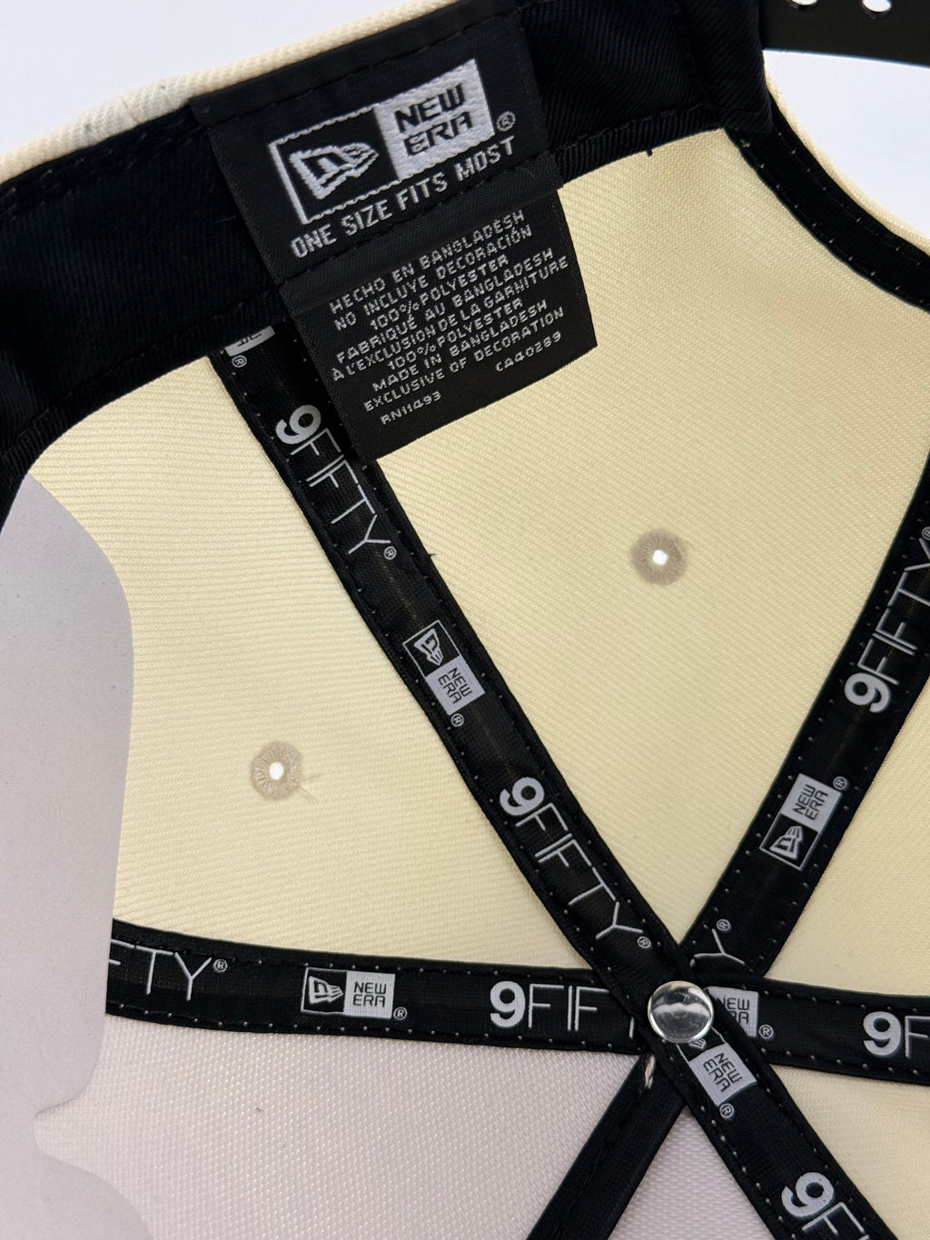 Chicago Bulls New Era 950 A-Frame Snapback Cap Cream Crown/Black Visor 6x Champs Side Patch