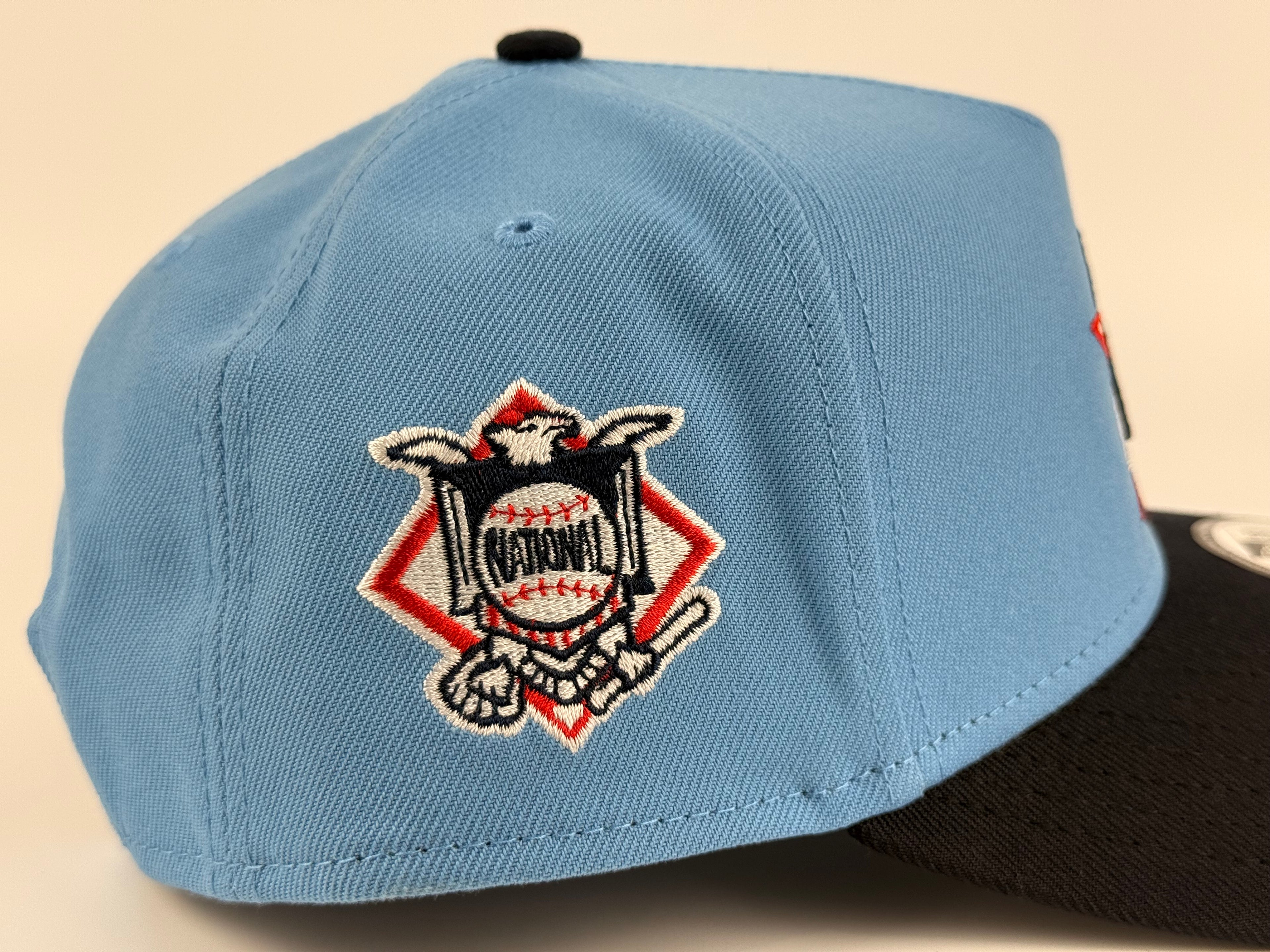 Miami Marlins New Era 940 A-Frame Adjustable Cap Sky Blue Crown/Navy Blue Visor NL Side Patch