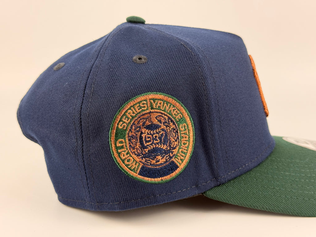 New York Yankees New Era 940 A-Frame Adjustable Cap Navy Blue Crown/Green Visor 1937 WS Side Patch