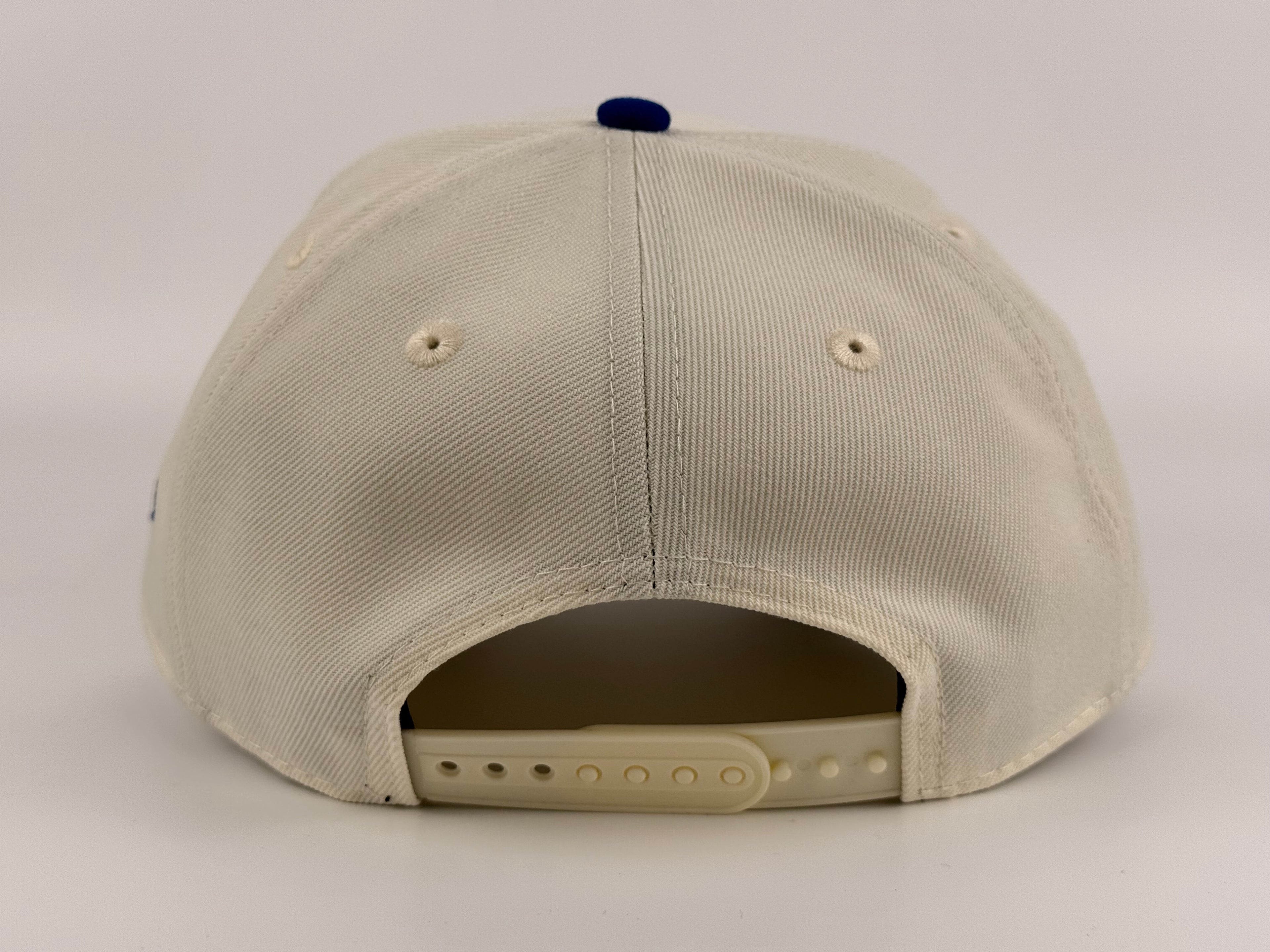 New York Yankees New Era 940 A-Frame Adjustable Cap Cream Crown/Blue Visor 1950 WS Side Patch