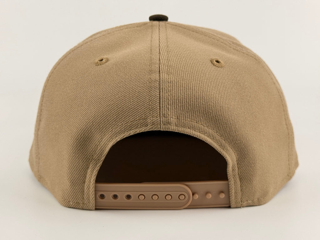 San Diego Padres Swinging Friar New Era 950 Snapback Khaki Crown/Brown Brim