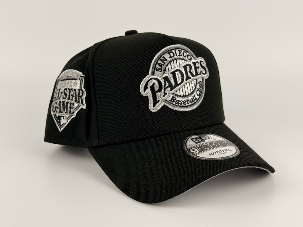 San Diego Padres Baseball Club New Era 940 A-Frame Adjustable All Star Game Side Patch Black
