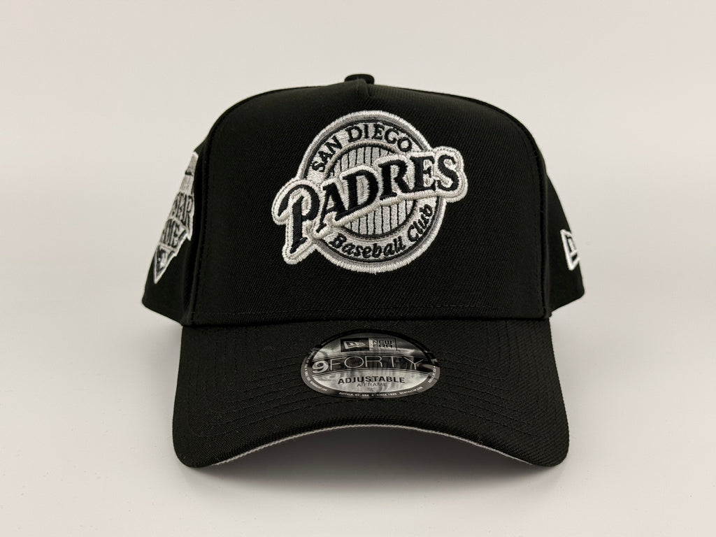 San Diego Padres Baseball Club New Era 940 A-Frame Adjustable All Star Game Side Patch Black