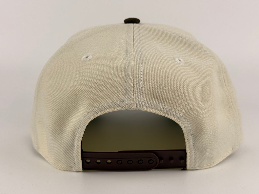 San Diego Padres New Era 940 A-Frame Adjustable Cap Cream Crown/Brown Visor 25th Anniversary Side Patch