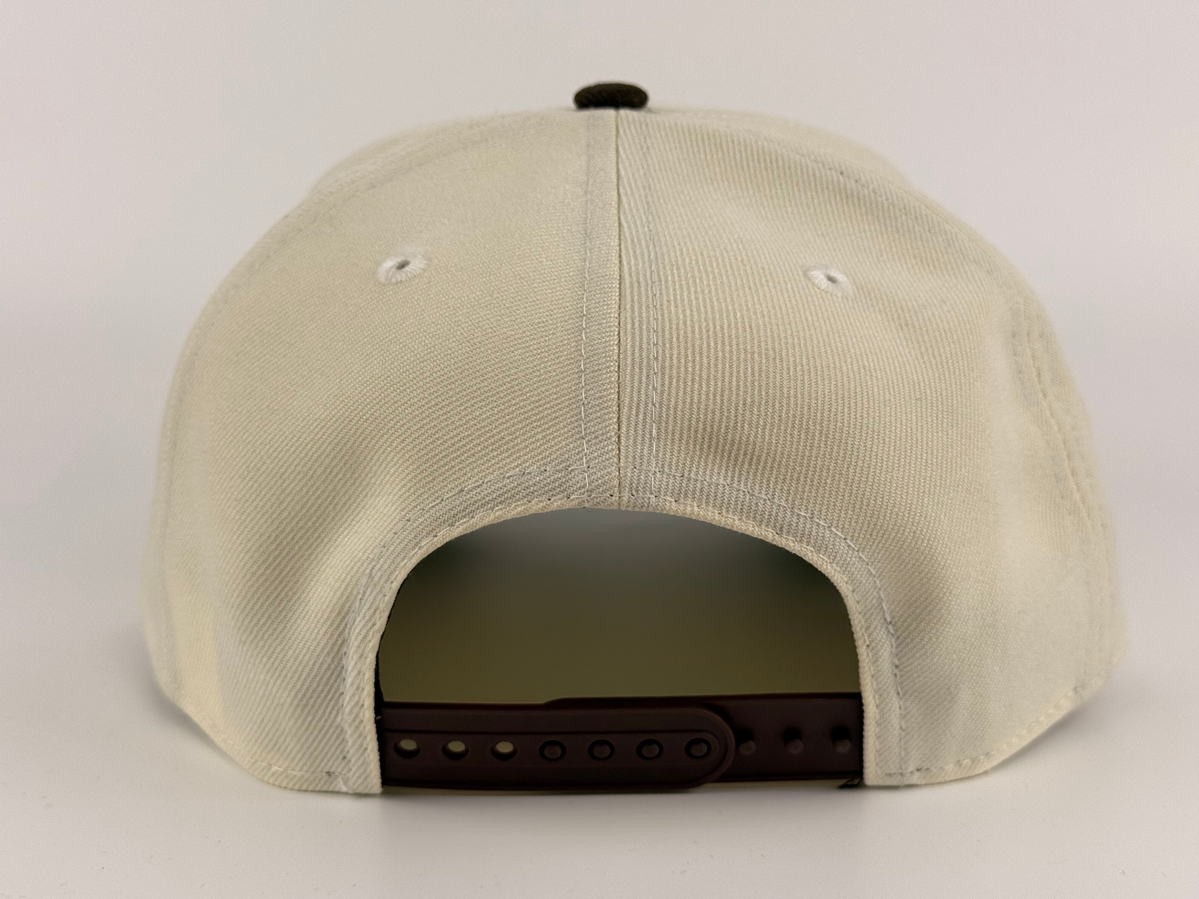 San Diego Padres New Era 940 A-Frame Adjustable Cap Cream Crown/Brown Visor 25th Anniversary Side Patch