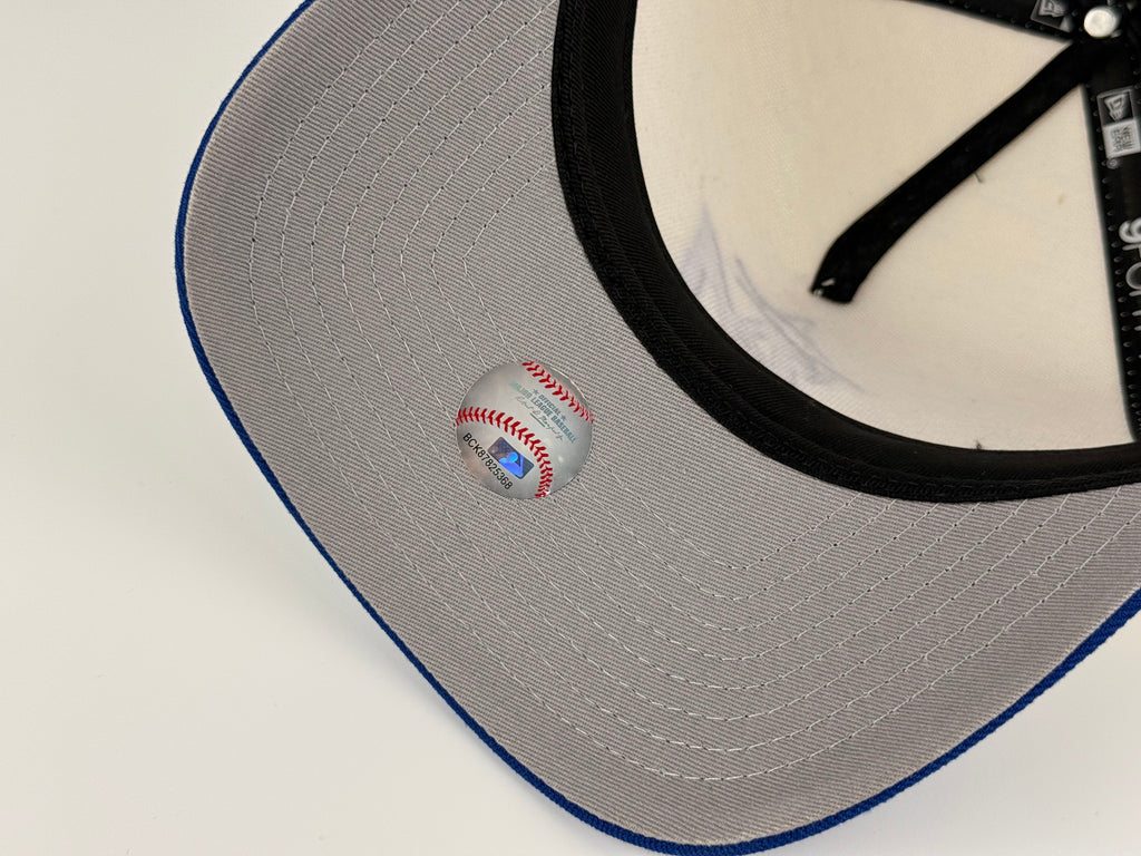Miami Marlins New Era 940 A-Frame Adjustable Cap Cream Crown/Blue Brim