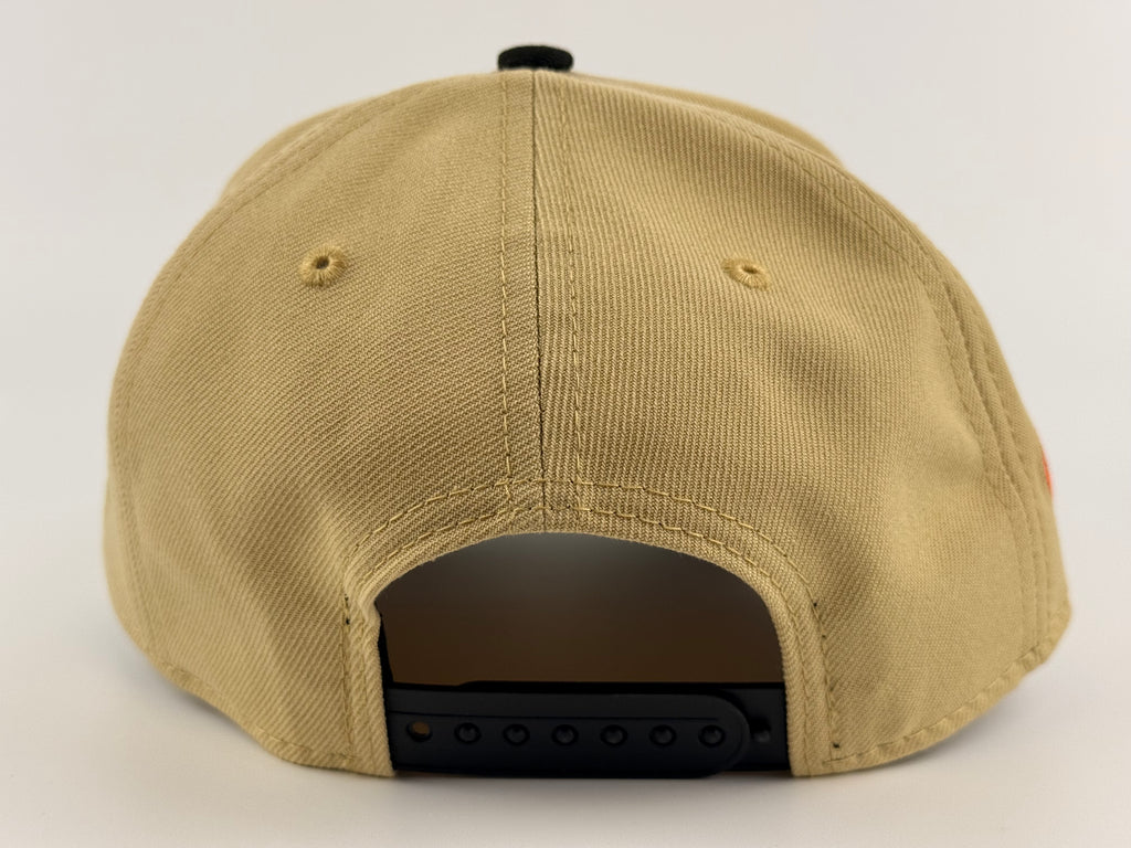 San Diego Padres New Era 940 A-Frame Adjustable Gold Crown/Black Visor 50th Anniversary Side Patch