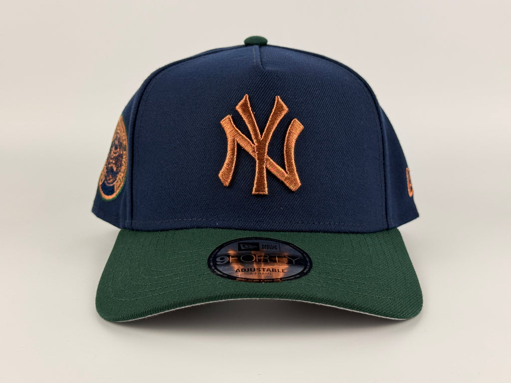 New York Yankees New Era 940 A-Frame Adjustable Cap Navy Blue Crown/Green Visor 1937 WS Side Patch
