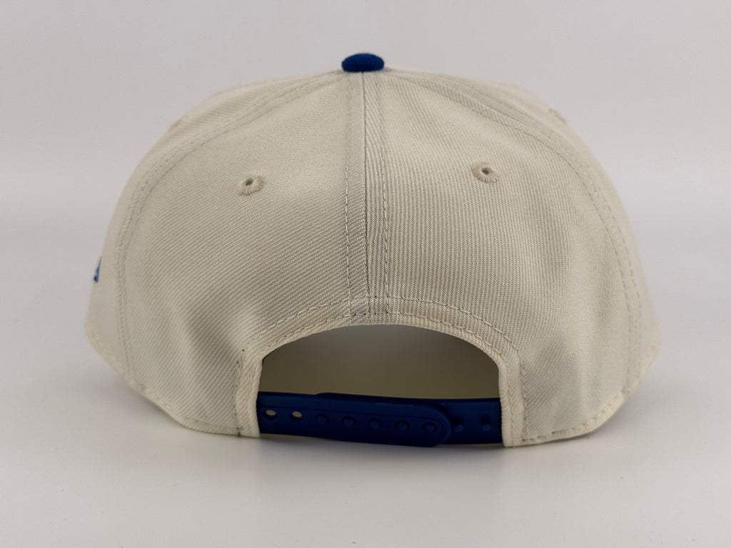 Miami Marlins New Era 940 A-Frame Adjustable Cap Cream Crown/Blue Brim