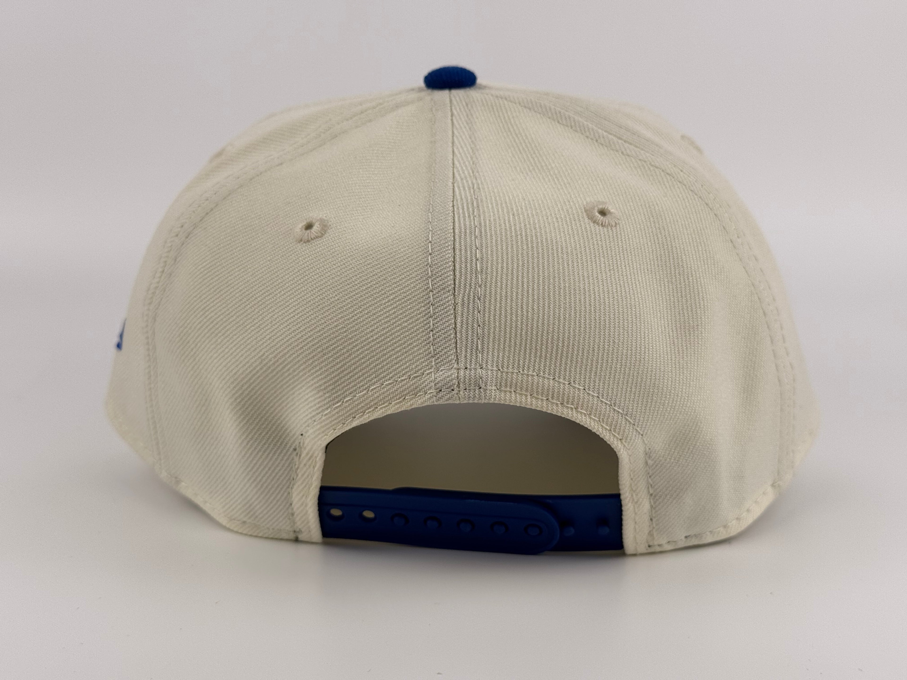 Miami Marlins New Era 940 A-Frame Adjustable Cap Cream Crown/Blue Brim