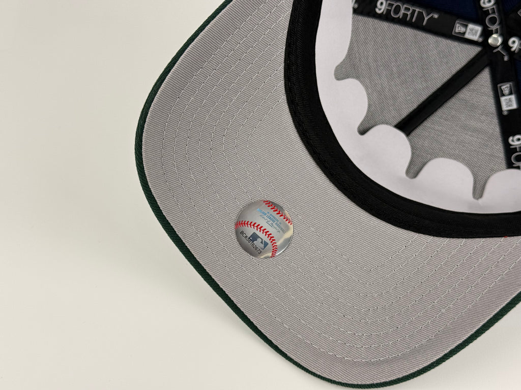 Tampa Bay Rays New Era 940 A-Frame Adjustable Cap Navy Blue Crown/Green Visor Tropicana Side Patch