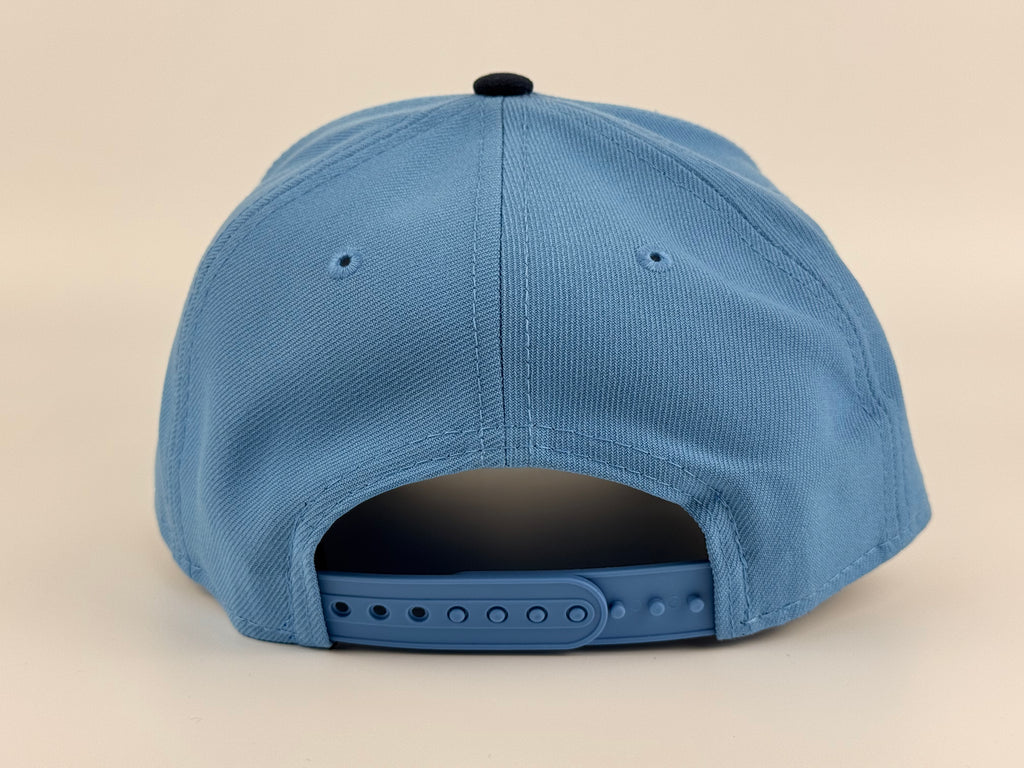 Los Angeles Dodgers New Era A-Frame Adjustable Cap Sky Blue Crown/Navy Blue Visor Dodgers Stadium Side Patch