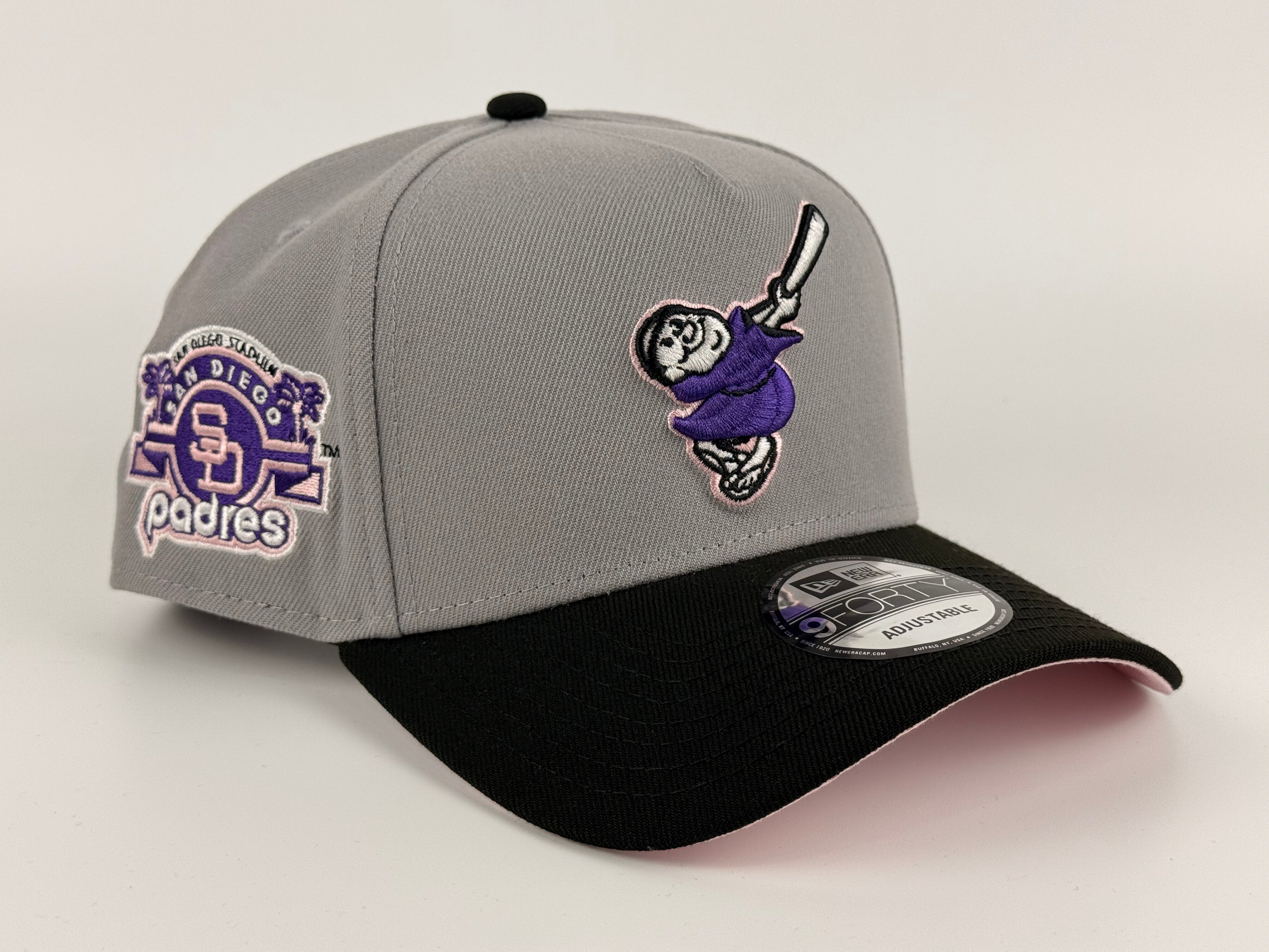 San Diego Padres Swinging Friar New Era A-Frame Adjustable Cap Gray Crown/Black Visor