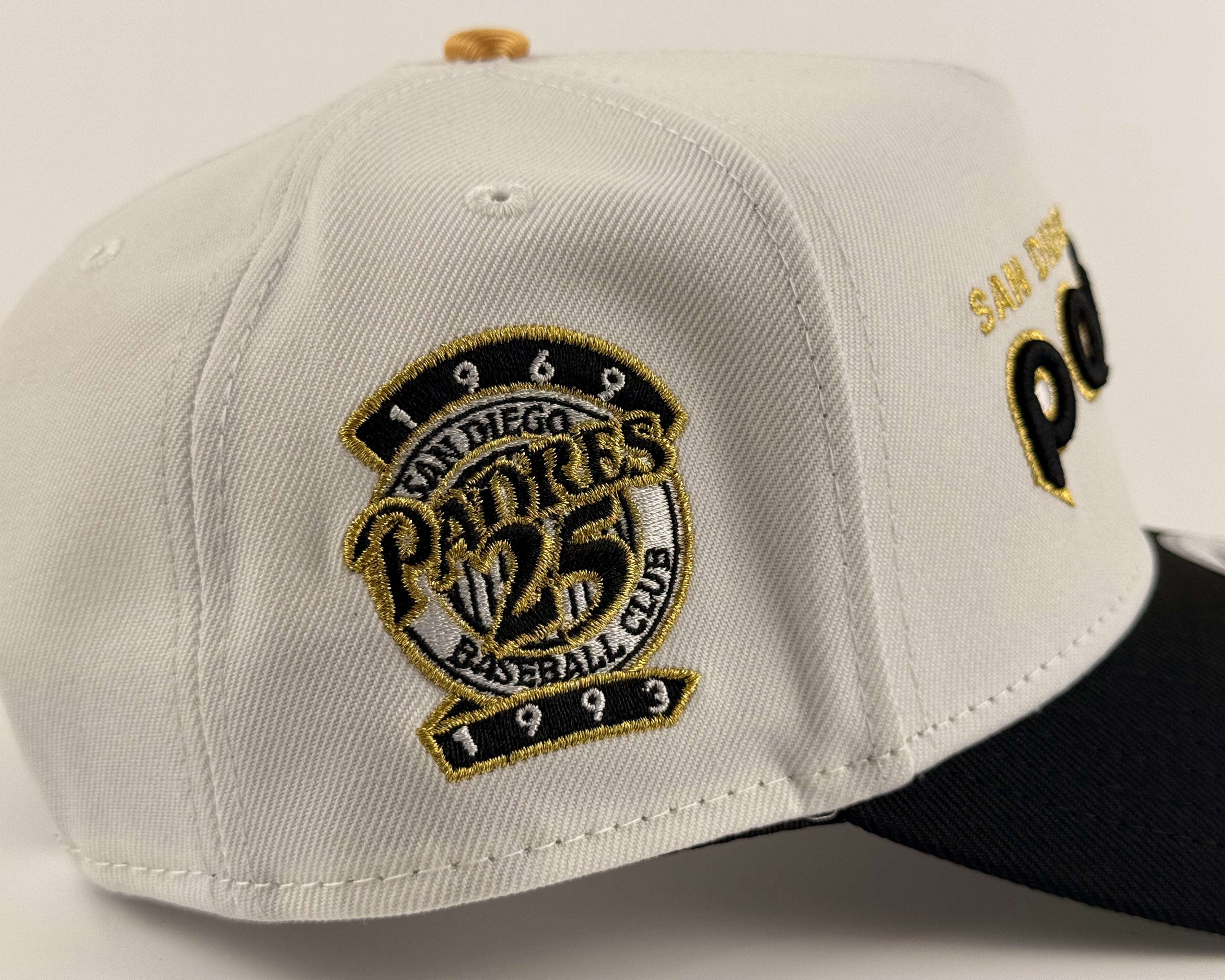 San Diego Padres New Era 940 A-Frame Snapback White Crown/Black Visor