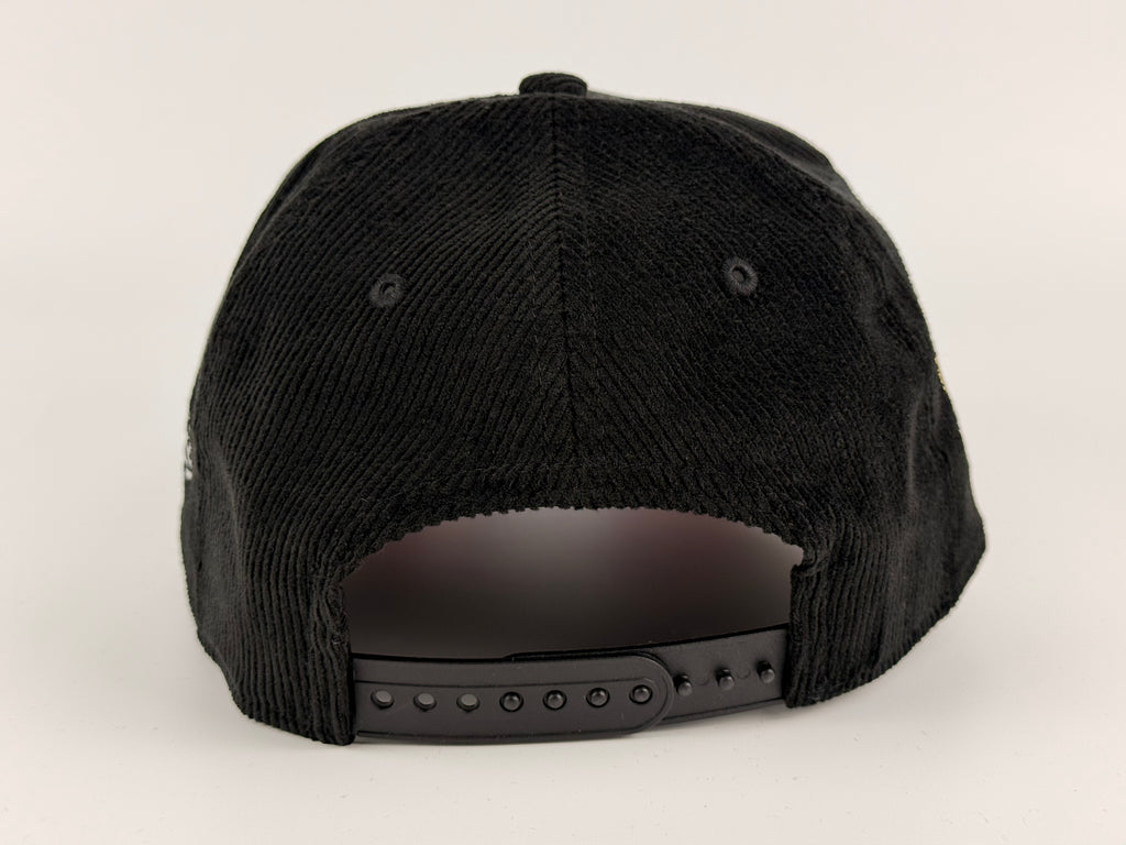 San Diego Padres New Era 940 A-Fame Snapback Full Corduroy Black/Red Underbrim