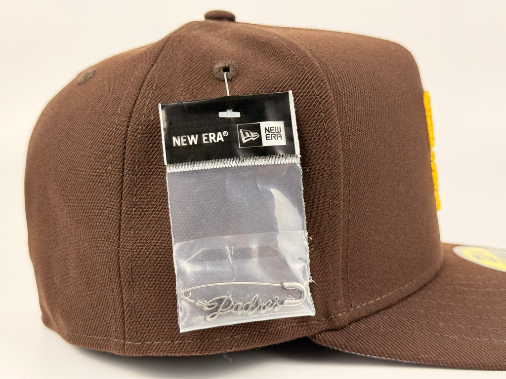 San Diego Padres Rope SD New Era Cap 5950 A Frame Fitted Hat Brown w Pin