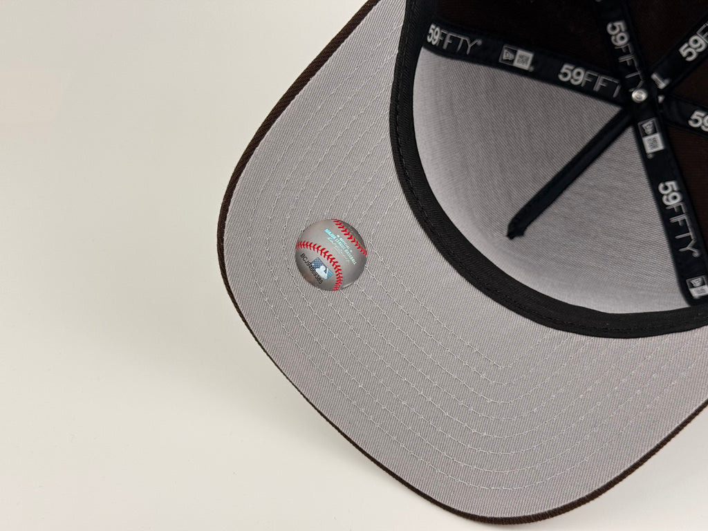 San Diego Padres Rope SD New Era Cap 5950 A Frame Fitted Hat Brown w Pin