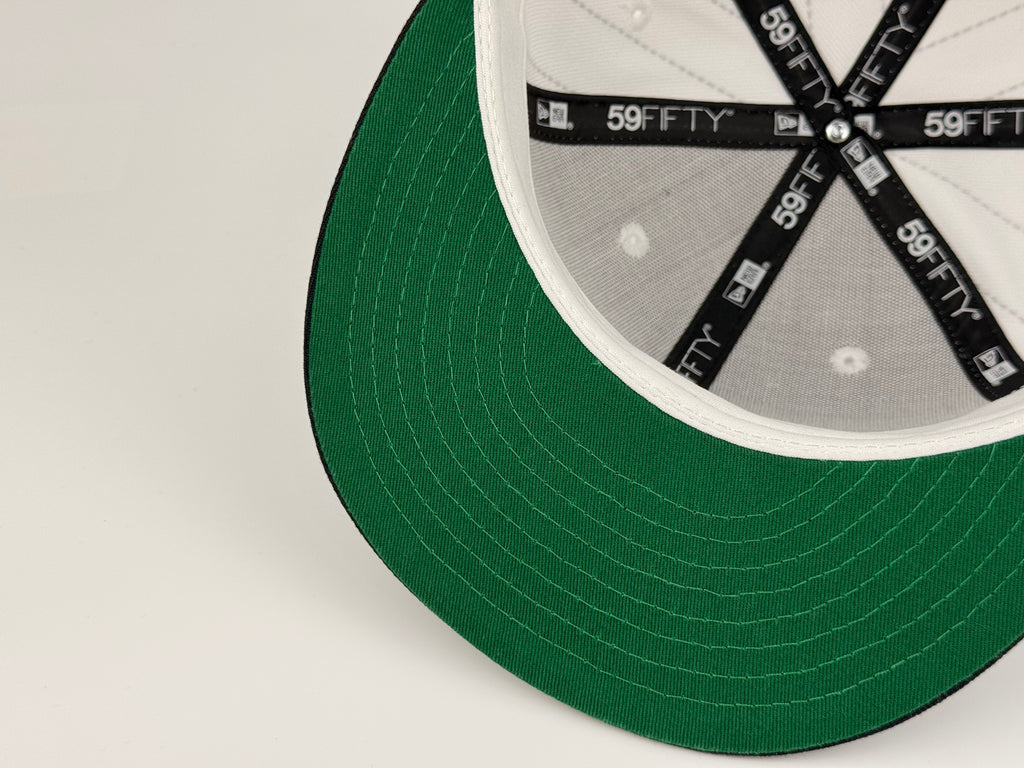 San Diego Padres 80s Pinstripe 25th Anniversary Side Patch New Era Cap 5950 Fitted Hat White/Black