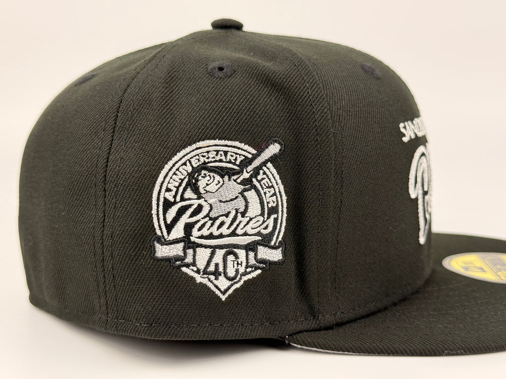 San Diego Padres Baseball Club New Era Cap 5950 Fitted Hat Black