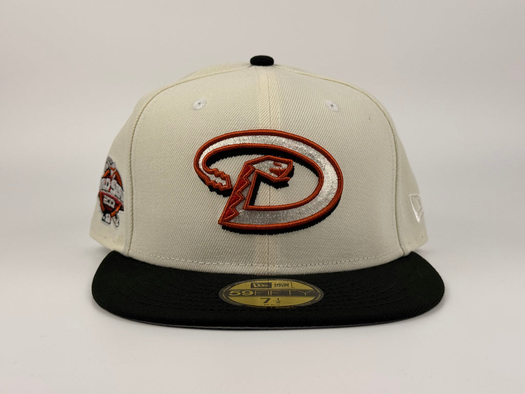Arizona Diamondbacks 2001 WS Patch New Era Cap 5950 Fitted Hat Cream/Black