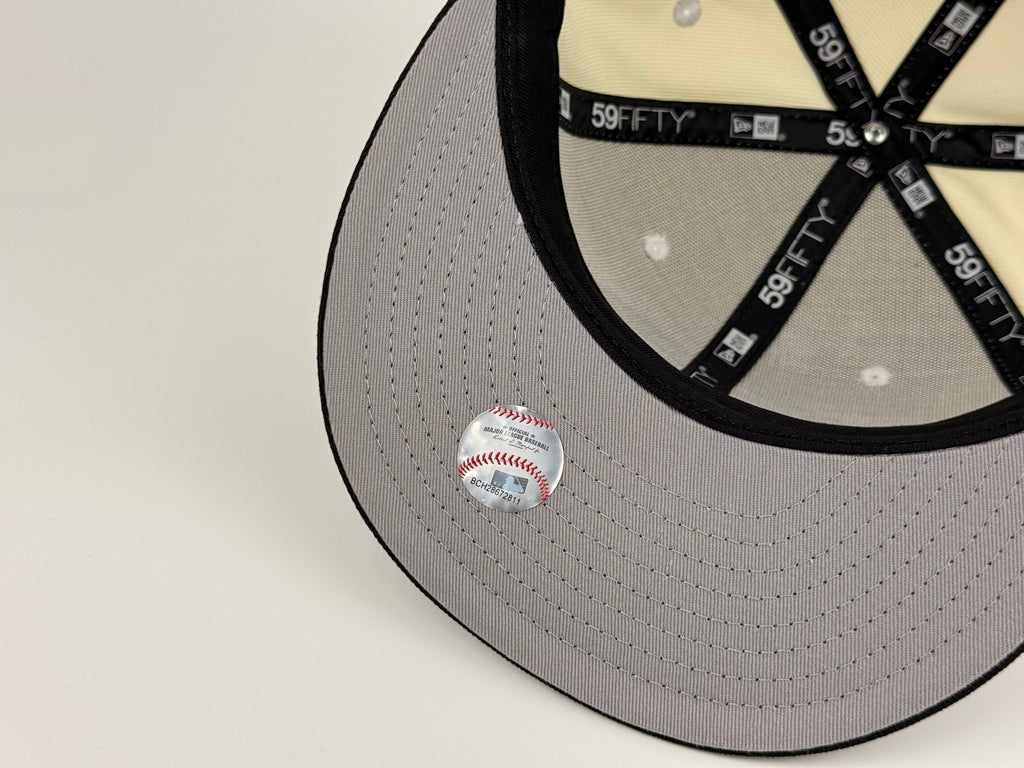Arizona Diamondbacks 2001 WS Patch New Era Cap 5950 Fitted Hat Cream/Black