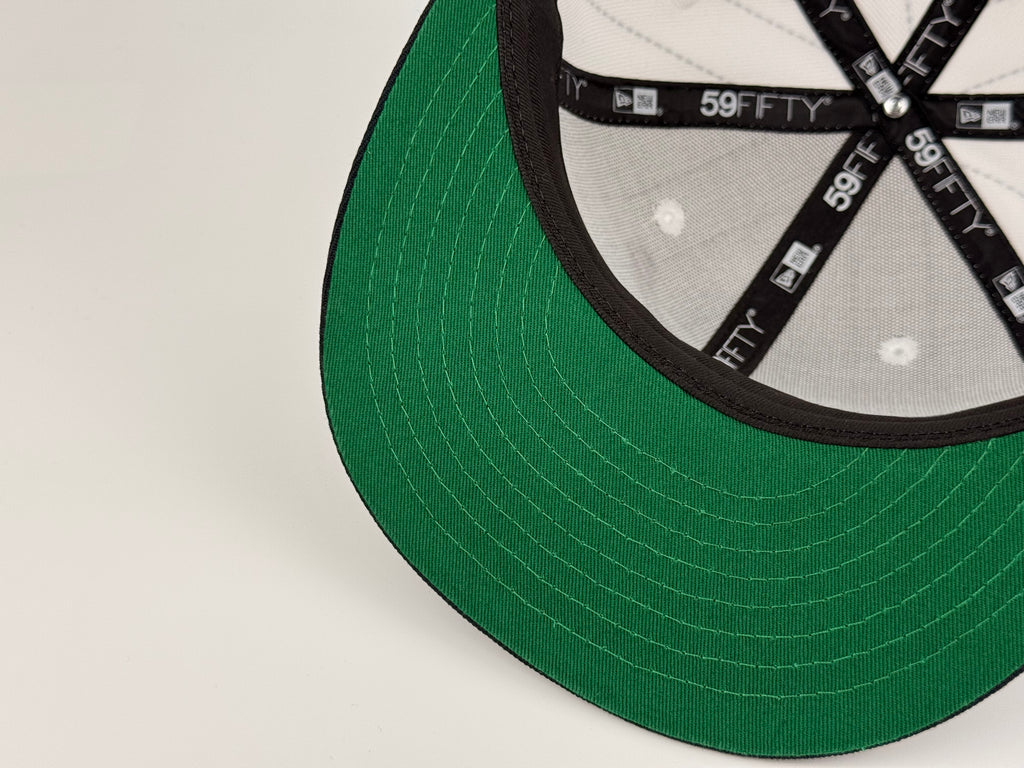 San Diego Padres 80s Pinstripe Swinging Friar New Era Cap 5950 Fitted Hat White/Navy