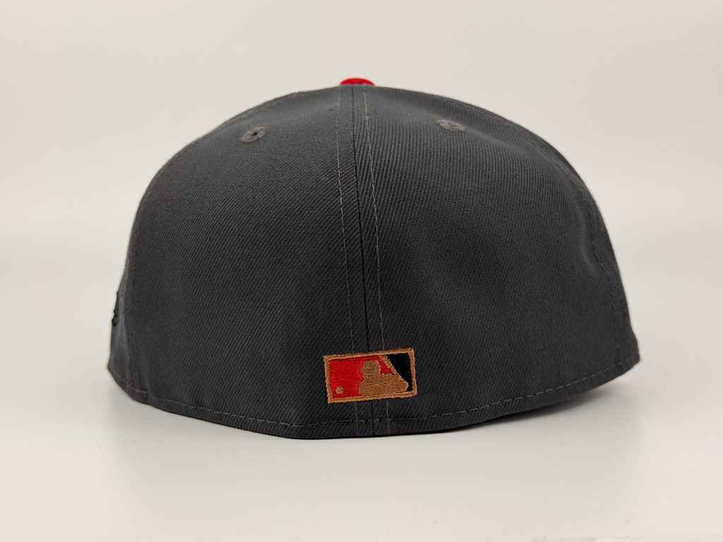 San Diego Padres Swinging Friar Petco Park Side Patch New Era Cap 5950 Fitted Hat Gray/Black