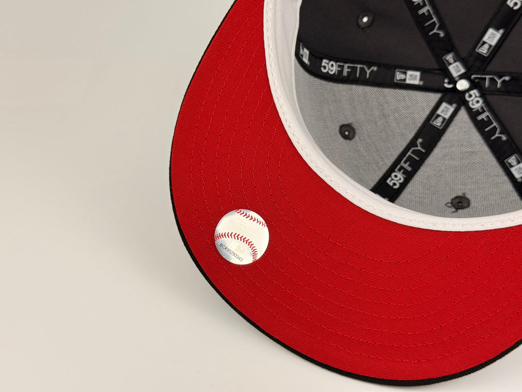 San Diego Padres Swinging Friar Petco Park Side Patch New Era Cap 5950 Fitted Hat Gray/Black