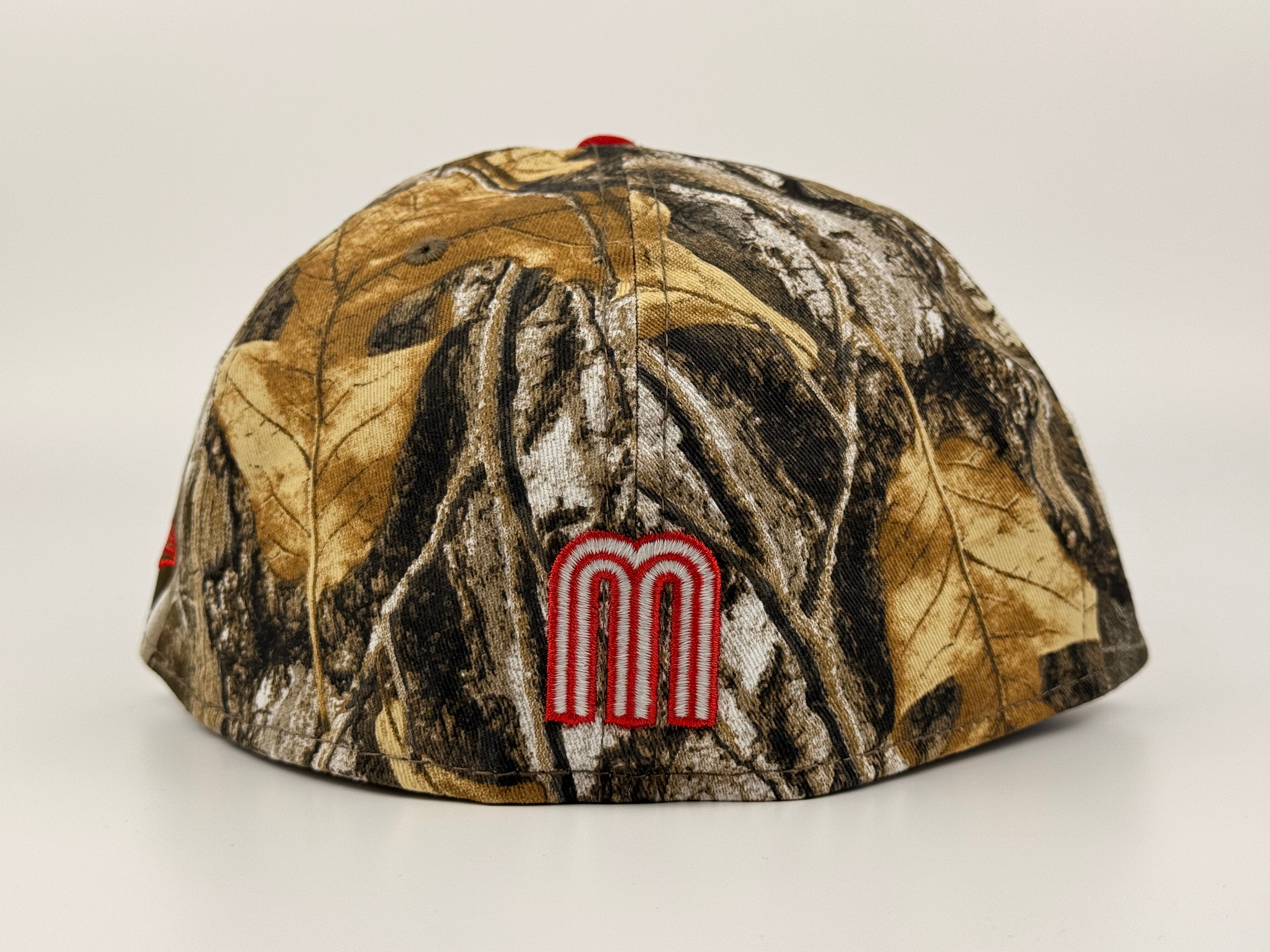 Mexico WBC New Era Cap 5950 Fitted Hat Real Tree Camo/Red
