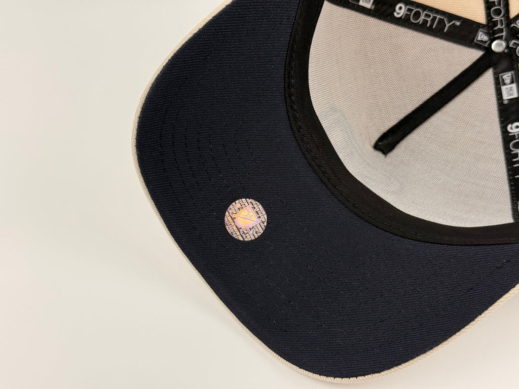 San Diego FC New Era Cap 940 A Frame Adjustable Hat Stone/Navy Blue